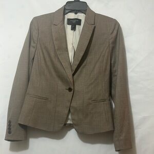Ann Taylor Brown Structured Blazer Professional Fit